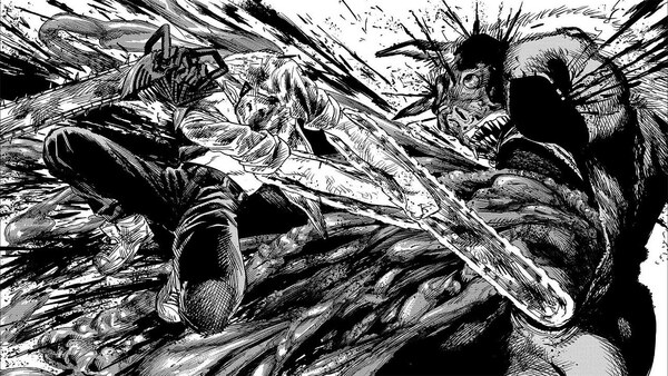 A two-page spread from Chainsaw Man