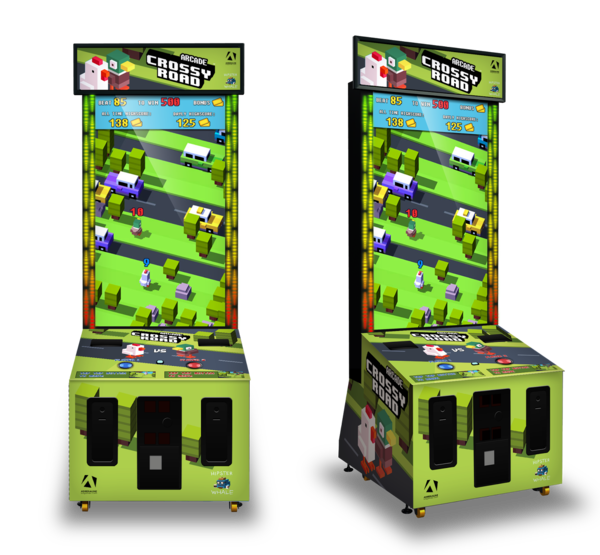 An arcade
                    cabinet for the mobile game Crossy Road