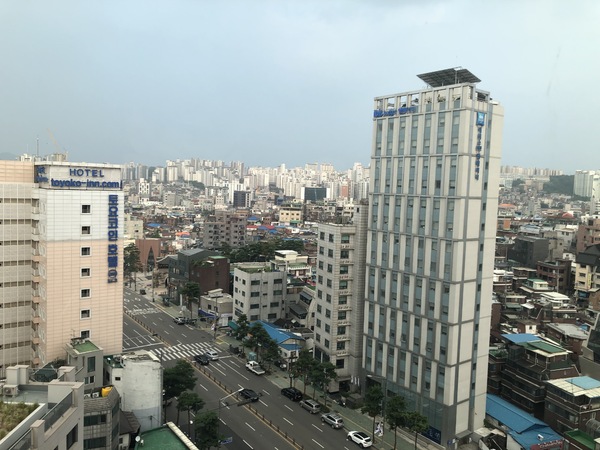 A view of Seoul from our hotel room