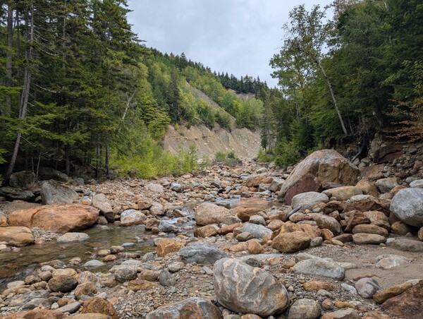 Rocky Branch River with land slide on the banks