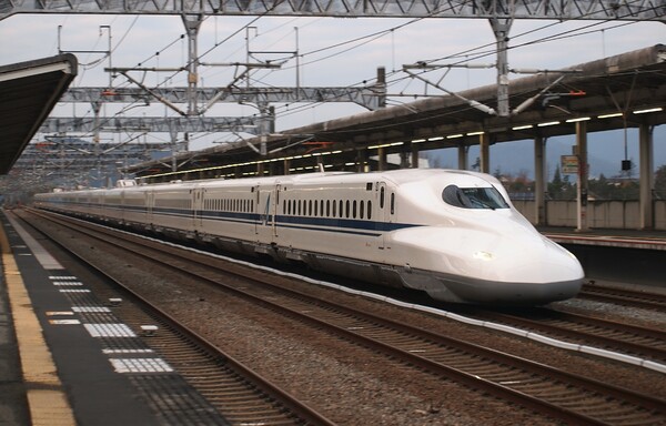 A Shinkansen N700 train