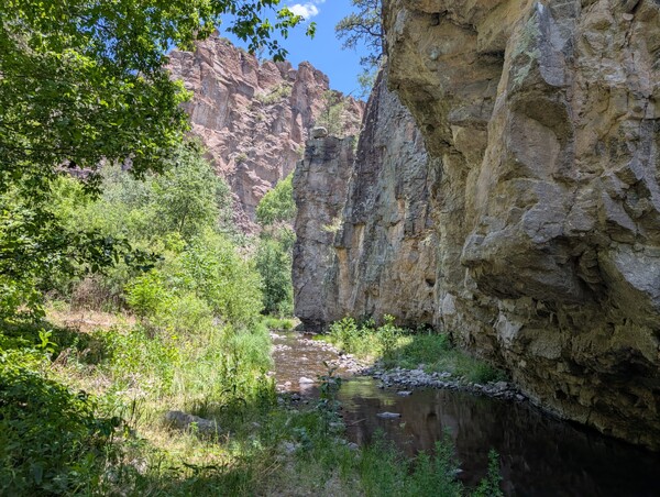 The West Fork of the Gila River winds through a canyon