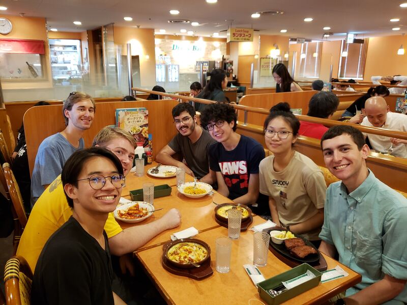 The seven WPI students who completed an MQP in Kyoto in 2019