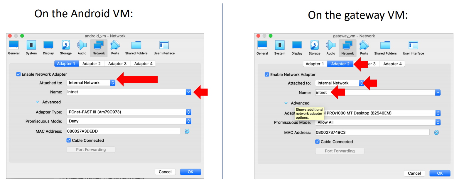 VirtualBox configuration